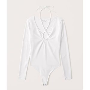 🆕🕊Abercrombie seamless long sleeve bodysuit with versatile tie detail